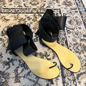 Aminah Abdul Jilill leather bow sandals